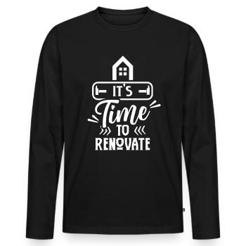 Il est temps de rénover la rénovation DIY - T-shirt manches longues Premium bio Homme - noir - Devant - Nico (187cm)