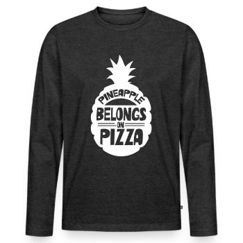 Ananas Gehört Auf Die Pizza Ananaspizza Hawaii - Männer Premium Bio Langarmshirt - Anthrazit meliert - Vorne - Nico (187cm)