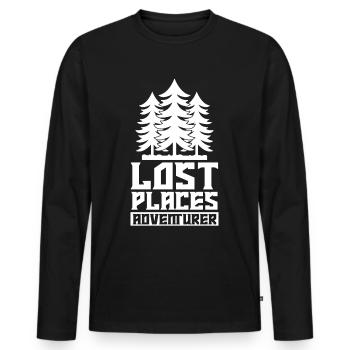 Lost Places Adventurers Leave Explore Places - Men's Premium Organic Long Sleeve Shirt - black - Front - Nico (187cm)