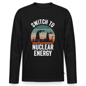 Switch to nuclear energy Nuclear power Nuclear power - Men's Premium Organic Long Sleeve Shirt - black - Front - Nico (187cm)