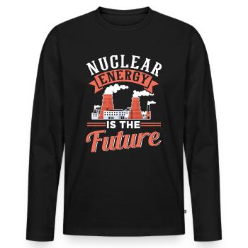 Nuclear energy is the future Nuclear power Nuclear power - Men's Premium Organic Long Sleeve Shirt - black - Front - Nico (187cm)