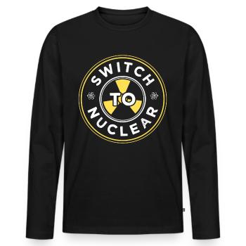 Switch to nuclear energy Nuclear power Nuclear power - Men's Premium Organic Long Sleeve Shirt - black - Front - Nico (187cm)