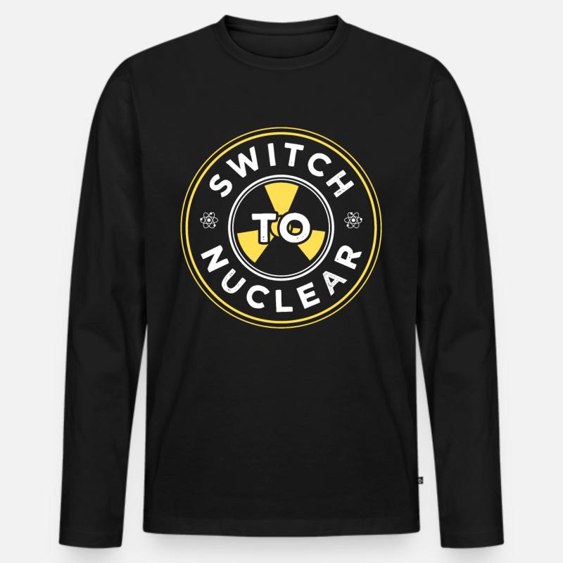 Umstieg Auf Kernenergie Kernkraft Atomkraft - Männer Premium Bio Langarmshirt - Schwarz