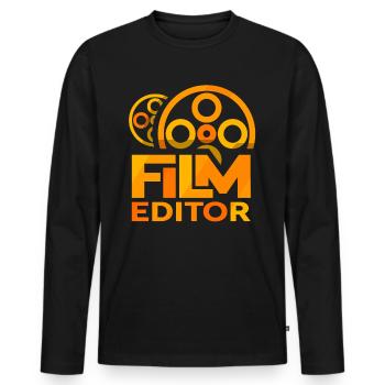 Film Editor Filmeditor Edit Video - Männer Premium Bio Langarmshirt - Schwarz - Vorne - Nico (187cm)