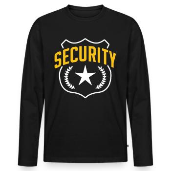 Videur de sécurité Garde de sécurité - T-shirt manches longues Premium bio Homme - noir - Devant - Nico (187cm)