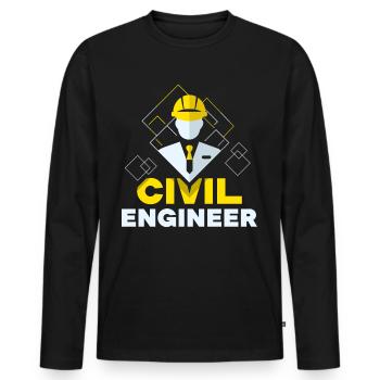 Civil Engineer Civil Engineering Student Profession - Men's Premium Organic Long Sleeve Shirt - black - Front - Nico (187cm)