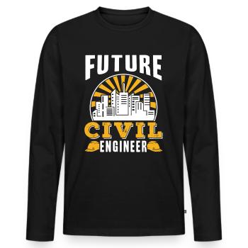 Future Civil Engineer Profession Civil Engineering - Men's Premium Organic Long Sleeve Shirt - black - Front - Nico (187cm)