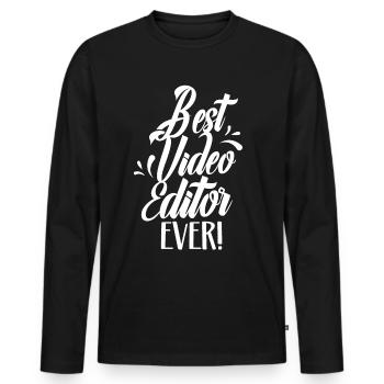 Bester Video Editor Aller Zeiten Filmeditor Film - Männer Premium Bio Langarmshirt - Schwarz - Vorne - Nico (187cm)