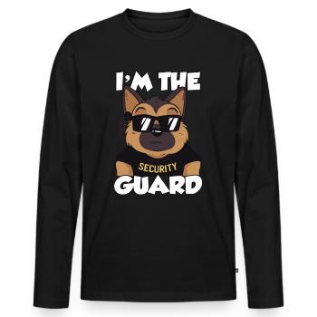 Je suis l’agent de sécurité de sécurité - T-shirt manches longues Premium bio Homme - noir - Devant - Nico (187cm)