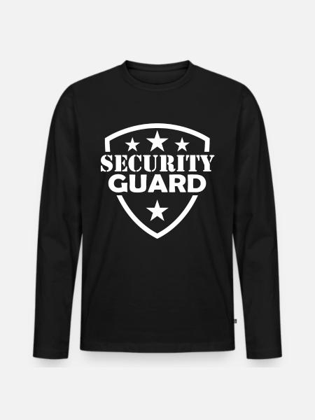 Säkerhetssäkerhetssäkerhet för säkerhetsvakten - Ekologisk långärmad premium-T-shirt herr - svart
