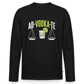 Advodkate Vodka Lawyer Lawyer Lawyer - Men's Premium Organic Long Sleeve Shirt - black - Front - Nico (187cm)