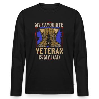 My favorite veteran is my father military - Men's Premium Organic Long Sleeve Shirt - black - Front - Nico (187cm)