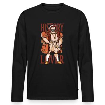 Amateurs d’histoire Histoire Profession Historien - T-shirt manches longues Premium bio Homme - noir - Devant - Nico (187cm)