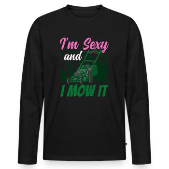 Lawn Mowing Lawn Lawn Mower Grass - Men's Premium Organic Long Sleeve Shirt - black - Front - Nico (187cm)
