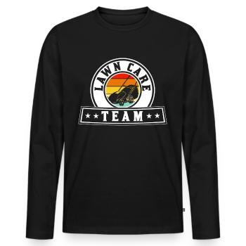 Lawn Care Team Lawn Mower Lawn Mowing - Men's Premium Organic Long Sleeve Shirt - black - Front - Nico (187cm)