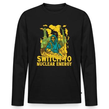 Energiewende zu Atomkraft Atomenergie Kernkraft - Männer Premium Bio Langarmshirt - Schwarz - Vorne - Nico (187cm)