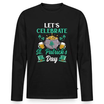 Feiern Wir Den St Patrick's Day St. Patricks Day - Männer Premium Bio Langarmshirt - Schwarz - Vorne - Nico (187cm)