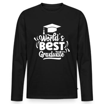 World's Best Graduate Graduation Party Graduates - Men's Premium Organic Long Sleeve Shirt - black - Front - Nico (187cm)