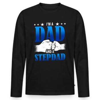 Je suis un père et un beau-père beau-père - T-shirt manches longues Premium bio Homme - noir - Devant - Nico (187cm)
