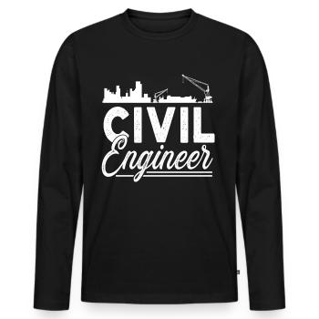 Civil Engineer Civil Engineering Student Profession - Men's Premium Organic Long Sleeve Shirt - black - Front - Nico (187cm)