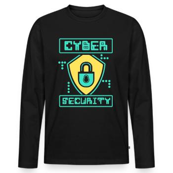 Cybersecurity Hack Hacker IT Security Hacking - Men's Premium Organic Long Sleeve Shirt - black - Front - Nico (187cm)