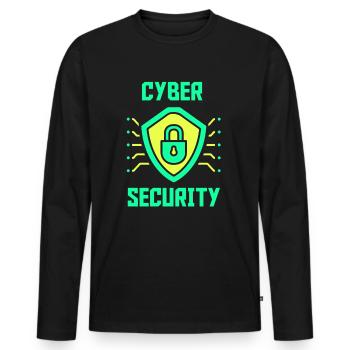 Cybersecurity IT Security Hacker Hack Hacking - Men's Premium Organic Long Sleeve Shirt - black - Front - Nico (187cm)