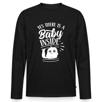 Baby Inside Baby Inside Announcement Pregnant - Men's Premium Organic Long Sleeve Shirt - black - Front - Nico (187cm)