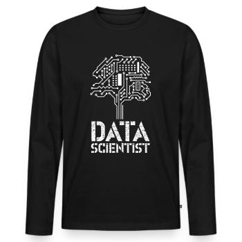 Data Scientist Data Science Data - Men's Premium Organic Long Sleeve Shirt - black - Front - Nico (187cm)
