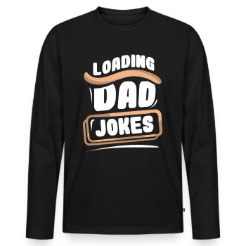 Papa Joke Dad Joke Father Jokes - Men's Premium Organic Long Sleeve Shirt - black - Front - Nico (187cm)
