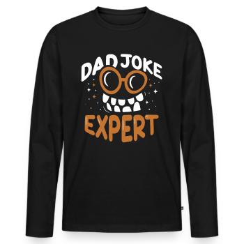 Papa Joke Dad Joke Father Jokes - Men's Premium Organic Long Sleeve Shirt - black - Front - Nico (187cm)