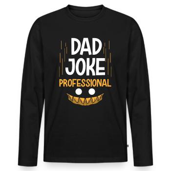 Papa Joke Dad Joke Father Jokes - Men's Premium Organic Long Sleeve Shirt - black - Front - Nico (187cm)