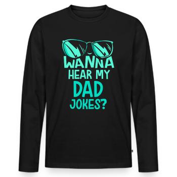 Papa Joke Dad Joke Father Jokes - Men's Premium Organic Long Sleeve Shirt - black - Front - Nico (187cm)