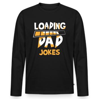 Papa Joke Dad Joke Father Jokes - Men's Premium Organic Long Sleeve Shirt - black - Front - Nico (187cm)