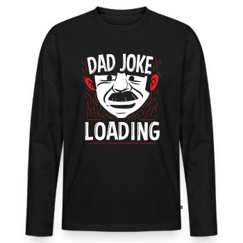 Papa Joke Dad Joke Jokes Father - Men's Premium Organic Long Sleeve Shirt - black - Front - Nico (187cm)