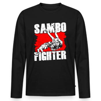 Sambo Fighter Entraînement Arts Martiaux Arts Martiaux Arts Martiaux - T-shirt manches longues Premium bio Homme - noir - Devant - Nico (187cm)