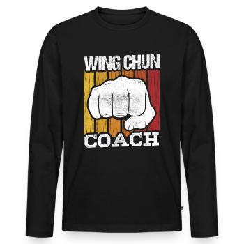 Wing Chun Trainer Martial Arts Martial Arts Training - Men's Premium Organic Long Sleeve Shirt - black - Front - Nico (187cm)