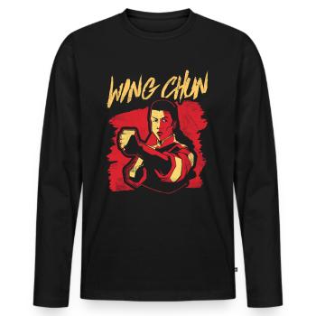 Wing Chun Trainer Martial Arts Martial Arts Training - Men's Premium Organic Long Sleeve Shirt - black - Front - Nico (187cm)