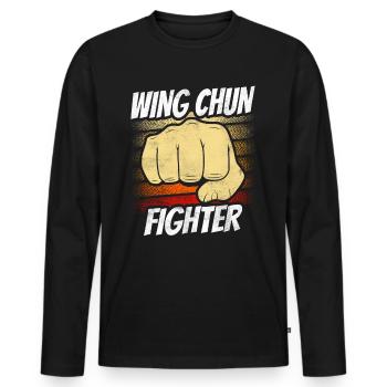 Wing Chun Fighter Martial Arts Trainer Martial Arts - Men's Premium Organic Long Sleeve Shirt - black - Front - Nico (187cm)