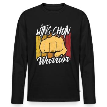 Wing Chun Warrior Martial Arts Trainer Martial Arts - Men's Premium Organic Long Sleeve Shirt - black - Front - Nico (187cm)