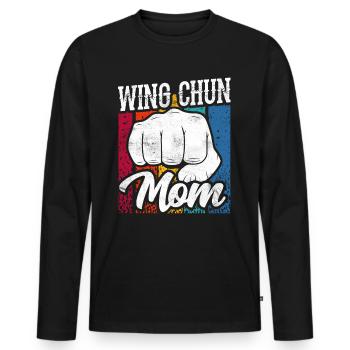 Wing Chun Mama Trainer Martial Arts Martial Arts - Men's Premium Organic Long Sleeve Shirt - black - Front - Nico (187cm)