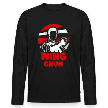 Wing Chun Martial Arts Trainer Martial Arts Training - Men's Premium Organic Long Sleeve Shirt - black - Front - Nico (187cm)