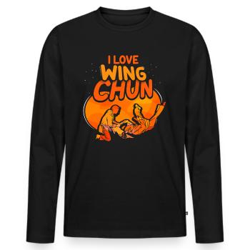 J’adore Wing Chun Martial Arts Trainer Arts Martiaux - T-shirt manches longues Premium bio Homme - noir - Devant - Nico (187cm)