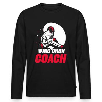 Wing Chun Trainer Martial Arts Martial Arts Training - Men's Premium Organic Long Sleeve Shirt - black - Front - Nico (187cm)