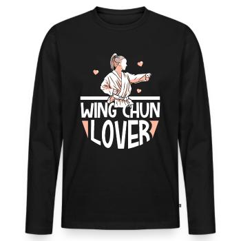Wing Chun Liebhaber Mädchen Kampfkunst Kampfsport - Männer Premium Bio Langarmshirt - Schwarz - Vorne - Nico (187cm)