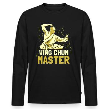 Wing Chun Master Trainer Martial Arts Martial Arts - Men's Premium Organic Long Sleeve Shirt - black - Front - Nico (187cm)
