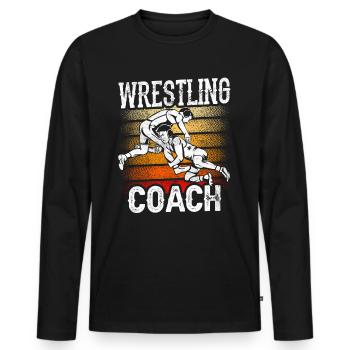Wrestling Coach Wrestling Wrestling Wrestling - Men's Premium Organic Long Sleeve Shirt - black - Front - Nico (187cm)