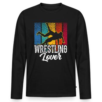 Wrestling Lovers Wrestling Wrestling Wrestling - Men's Premium Organic Long Sleeve Shirt - black - Front - Nico (187cm)