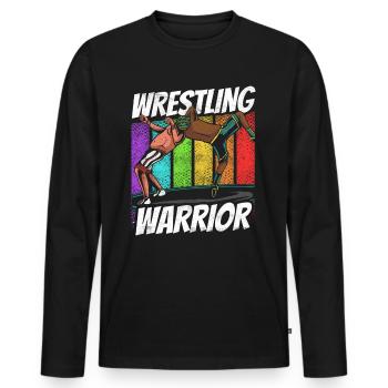 Wrestling Krieger Ringen Ringkampf Ringer - Männer Premium Bio Langarmshirt - Schwarz - Vorne - Nico (187cm)