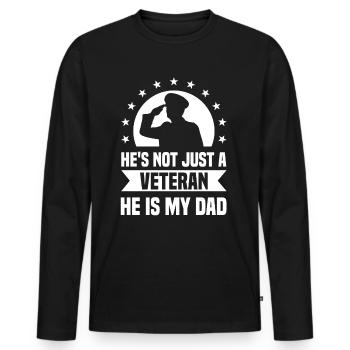 He's not just a veteran, he's my father - Men's Premium Organic Long Sleeve Shirt - black - Front - Nico (187cm)