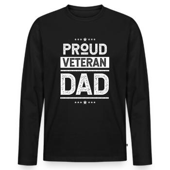 Stolzer Veteran Vater Vater Tag Papa Sprüche Papi - Männer Premium Bio Langarmshirt - Schwarz - Vorne - Nico (187cm)